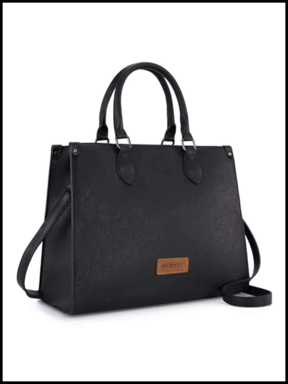 Large Western Tote Bag for Women with Crossbody Strap, PU Leather, Laptop Plus